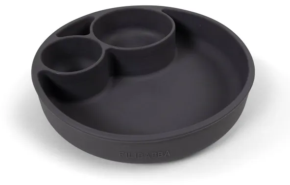 Filibabba Silikoninen jaettu lautanen - Kiviharmaa