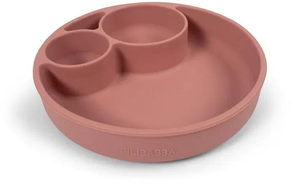 Filibabba Silikoninen jaettu lautanen - Ruusu
