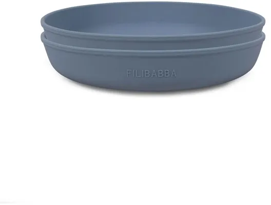Filibabba Silikonilautanen 2 kpl - Puuterinsininen