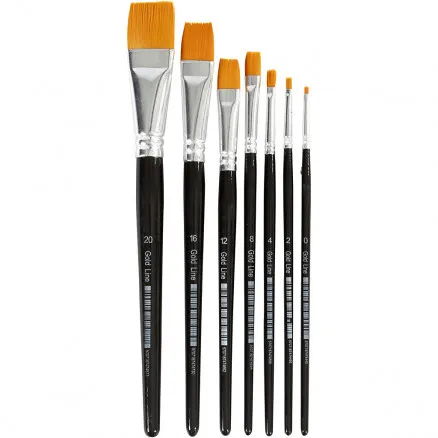 Gold Line -siveltimet, nro 0–20, L: 2–24 mm, litteä, 7 kpl.